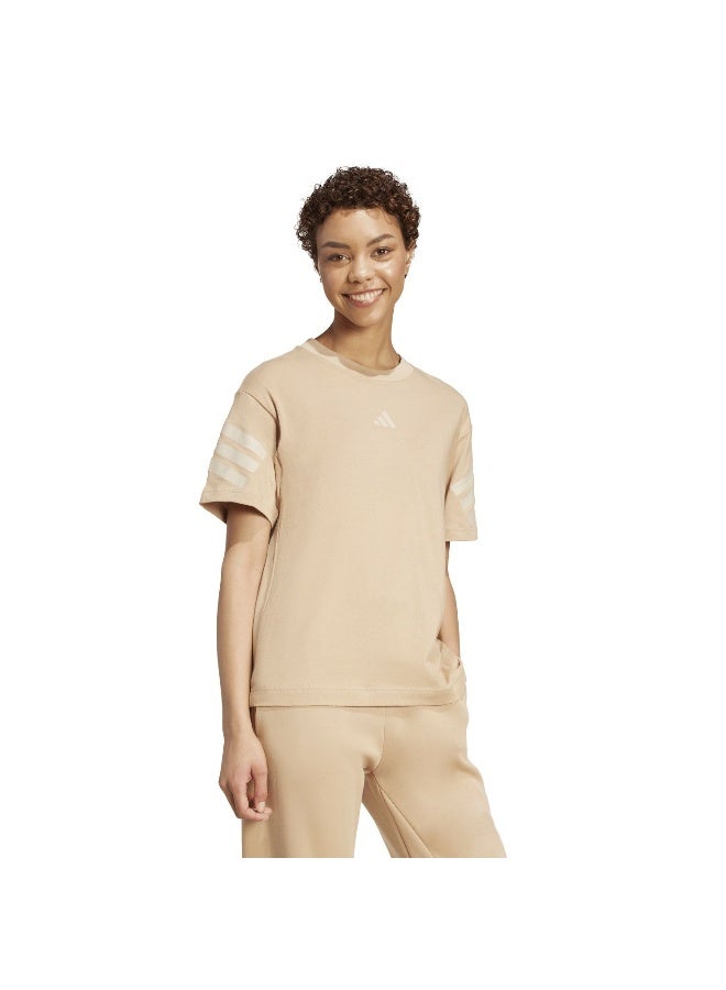 Adidas W Fi 3S Tee Brown Training T-Shirts For Women XS - Image 4