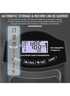 جنرال قبضة قوة تستر ، 180KG الرقمية اليد دينامومتر قبضة Ergometer USB شاشة LCD قبضة دينامومتر  - Image 3