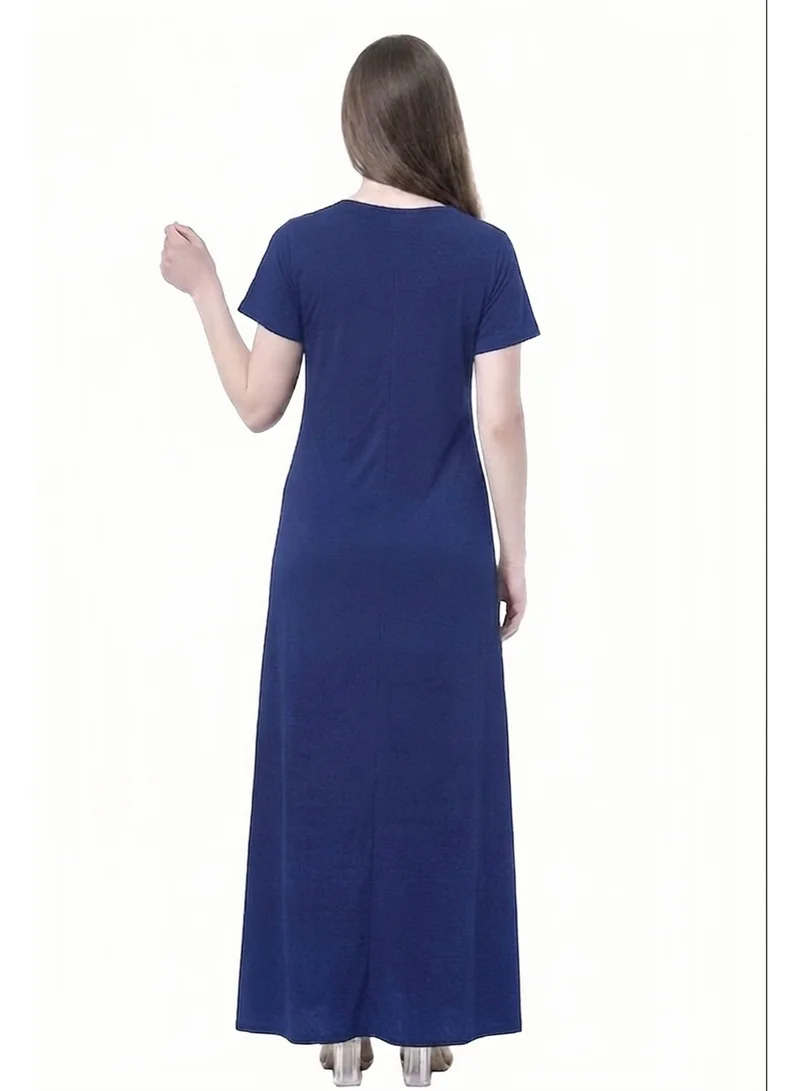 Al Bent Al Sharqieh navy blue Women Printed cotton dress - Home Wear for Women | Best Price UAE