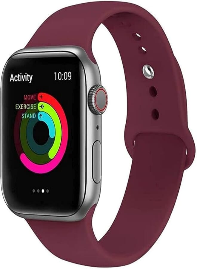 EWORLD Sport Band for Apple Watch 44mm 42mm, Soft Silicone Strap Replacement iWatch Bands for Apple Watch Sport,Series 4, Series 3, Series 2, Series 1 - Wine Red