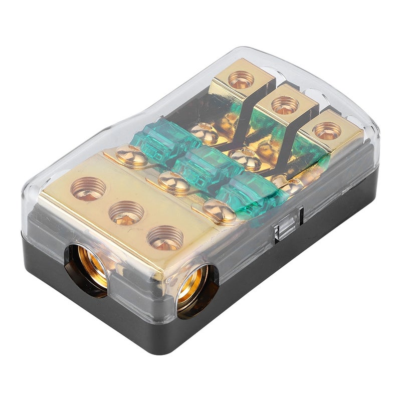 0/2/4 Gauge In To 4/8/10 Gauge Out 60A 3 Way Mini ANL Fuse Holder Distribution Block for Auto Audio System - Image 2