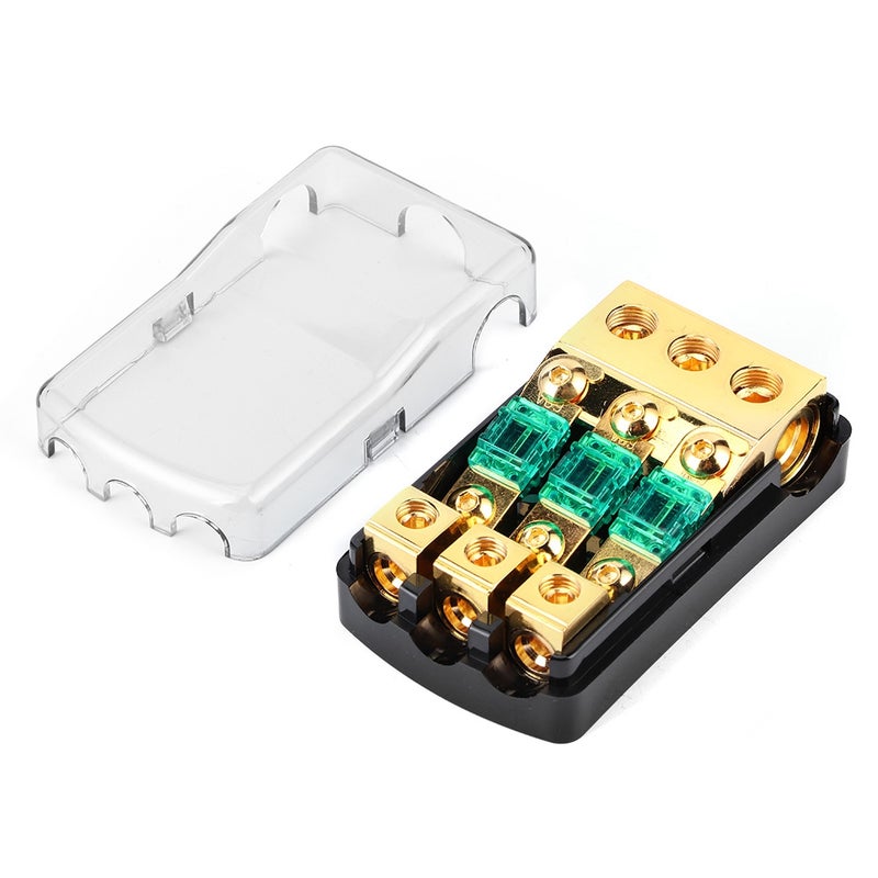 0/2/4 Gauge In To 4/8/10 Gauge Out 60A 3 Way Mini ANL Fuse Holder Distribution Block for Auto Audio System - Image 1