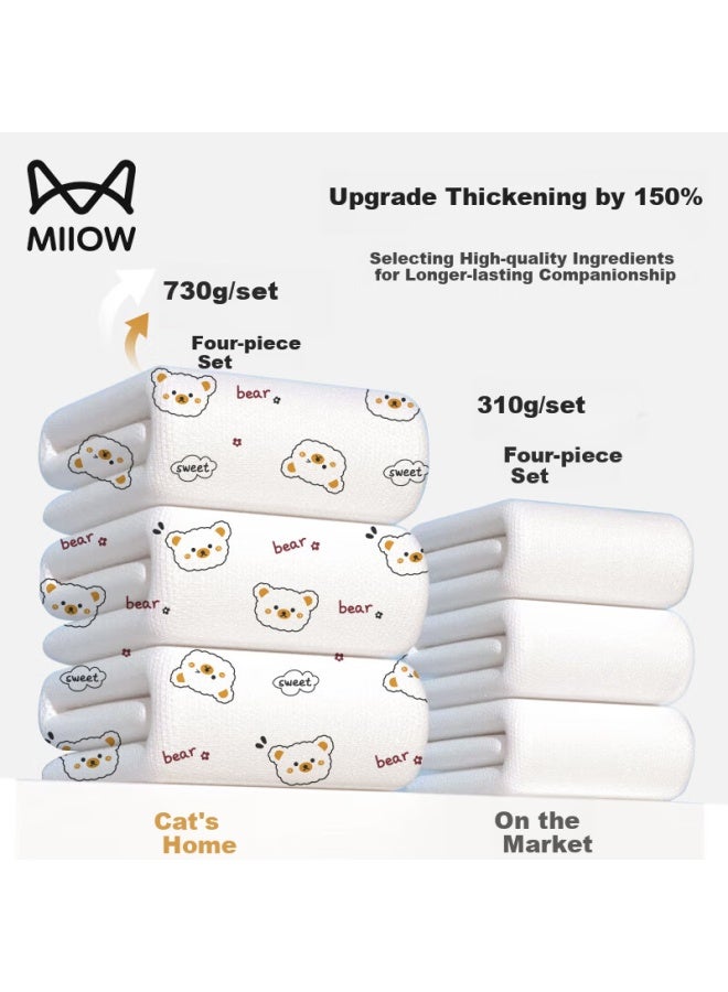 MIIOW Miiow Disposable Four-piece Cotton Soft Thickened Anti-dirty Sterile Wash-free Travel Business Hotel Bed Sheet Duvet Cover Pillowcase - Image 4