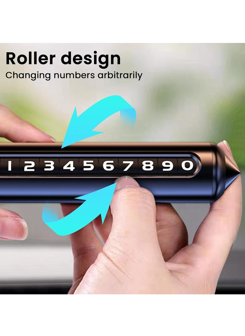 Bukela 2 in 1 Safety Hammer and Temporary Car Parking Phone Number Plate, Parking Card Plate with Rollers of Metal, Cars Dashboard Hidden Phone Number Plate Window Breaker Car Acceesory (Grey)  - Image 3