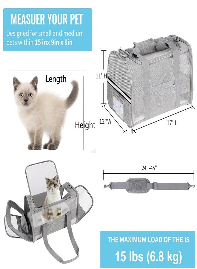 Seclato Cat Carrier Pet Carriers Airline Approved for Small Dogs Kitten Carriers for Small Medium Cats Under 15lb, Collapsible Soft Sided TSA Approved Travel Carrier, Pink - Image 2