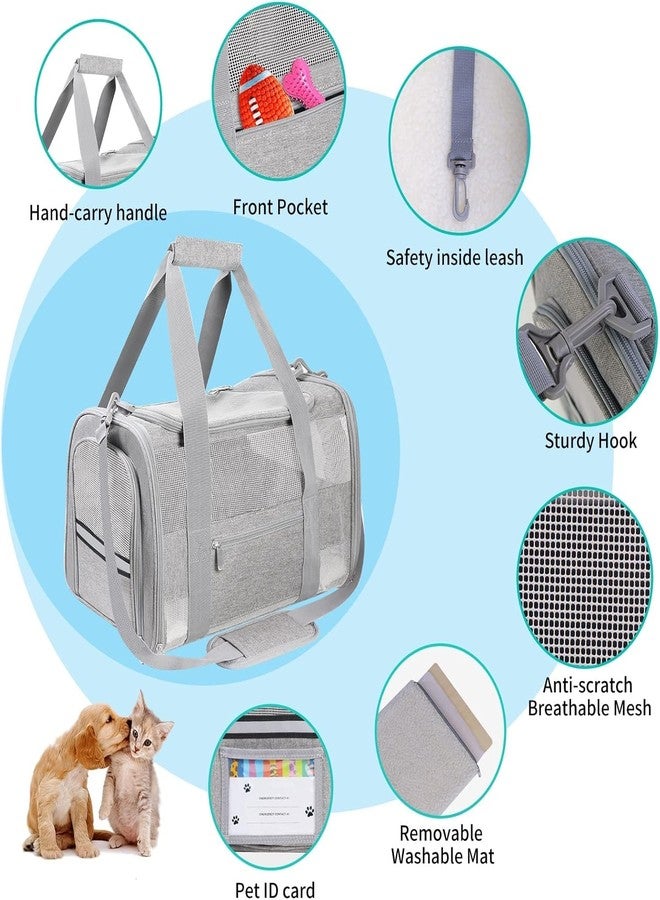 Seclato Cat Carrier Pet Carriers Airline Approved for Small Dogs Kitten Carriers for Small Medium Cats Under 15lb, Collapsible Soft Sided TSA Approved Travel Carrier, Pink - Image 3