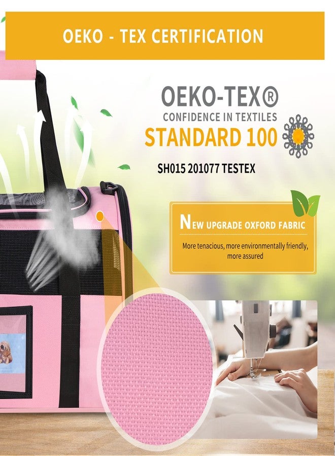Seclato Cat Carrier Pet Carriers Airline Approved for Small Dogs Kitten Carriers for Small Medium Cats Under 15lb, Collapsible Soft Sided TSA Approved Travel Carrier, Pink - Image 5