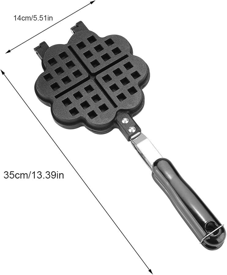 Heart Shape Waffle Maker Non Stick Stove Top Waffle Iron Pan Mold - Image 4