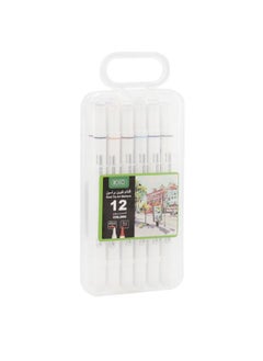 ROCO Draw Marker 12 Markers Graphic Art Marker Assorted Color Twin Tip  - Image 1