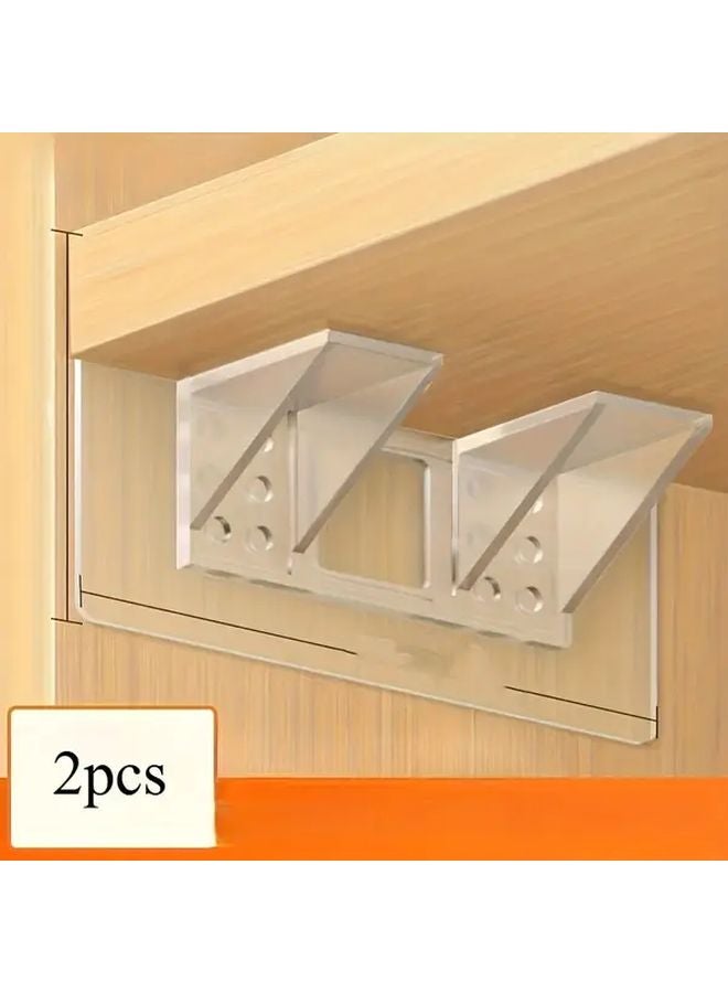 2pcs Transparent Self Adhesive Shelf Support Clips Thickened Load Bearing Brackets No Tools Needed - Image 1