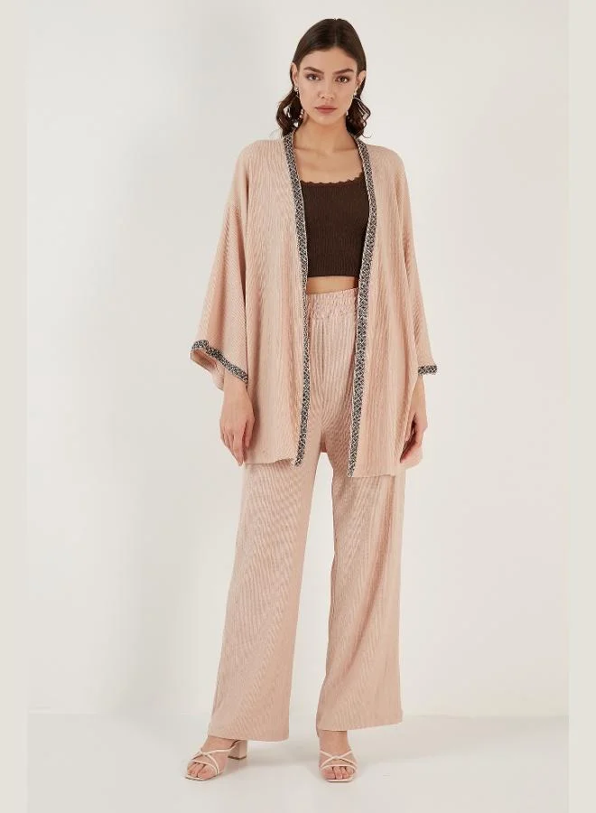 ليلا كارديجان كيمونو طويل بأكمام واسعة بقصة مريحة للنساء