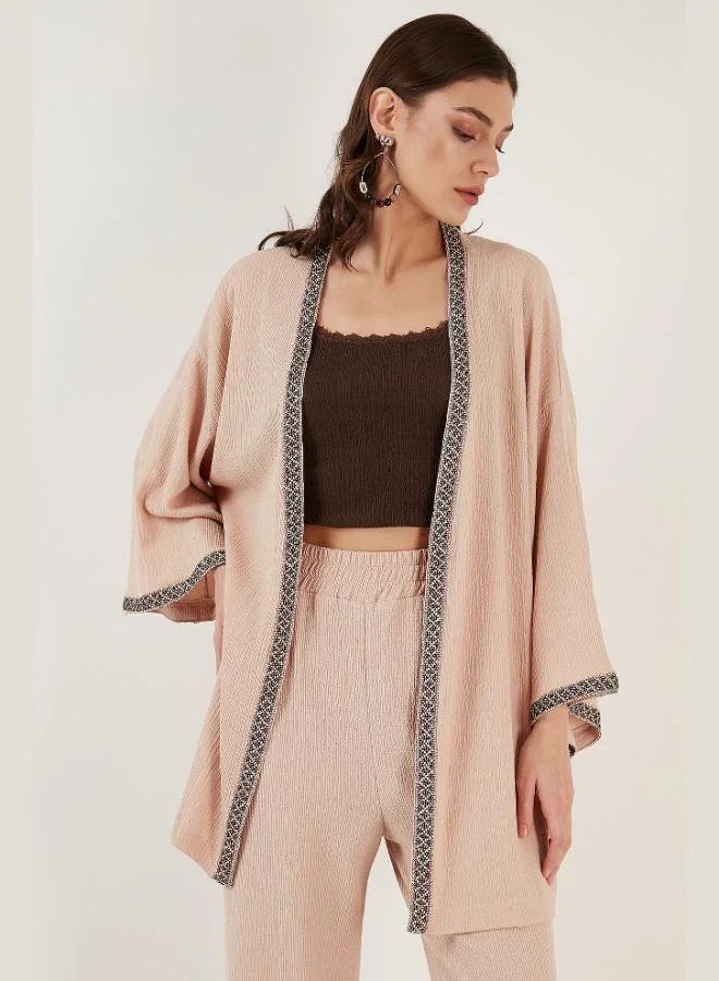 ليلا كارديجان كيمونو طويل بأكمام واسعة بقصة مريحة للنساء