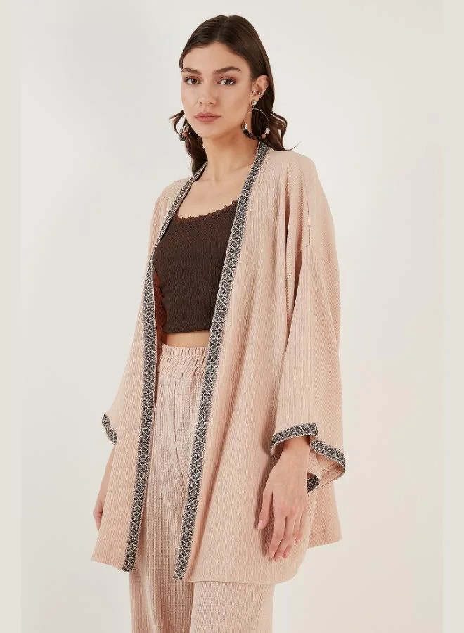 Lela Lela Bürümcük Relaxed Cut Wide Sleeve Long Kimono Cardigan Women's CARDIGAN 6239165