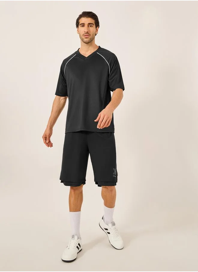 Styli Graphic Print Mesh Oversized T-Shirt