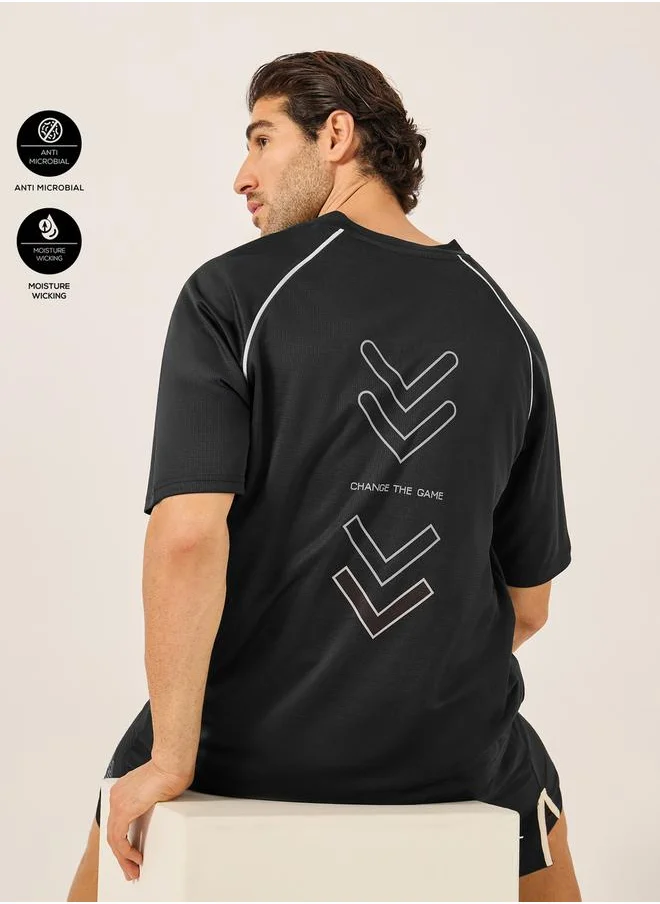 Styli Graphic Print Mesh Oversized T-Shirt