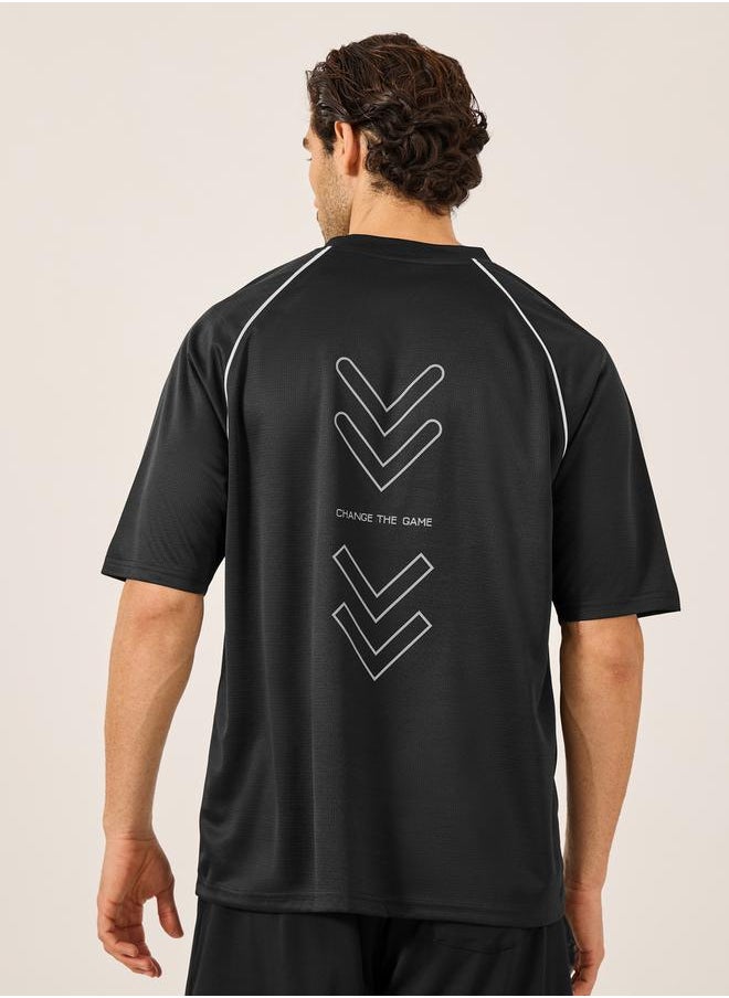 Styli - Graphic Print Mesh Oversized T-Shirt - Image 1