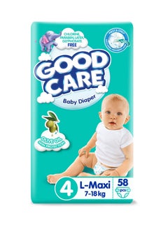 GOOD CARE 58 Piece Baby Diapers  L Maxi Size 4  - Image 2