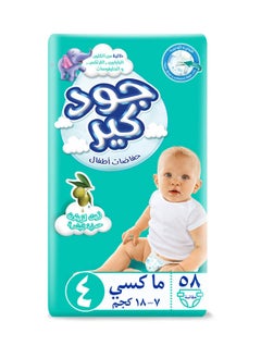 GOOD CARE 58 Piece Baby Diapers  L Maxi Size 4  - Image 1