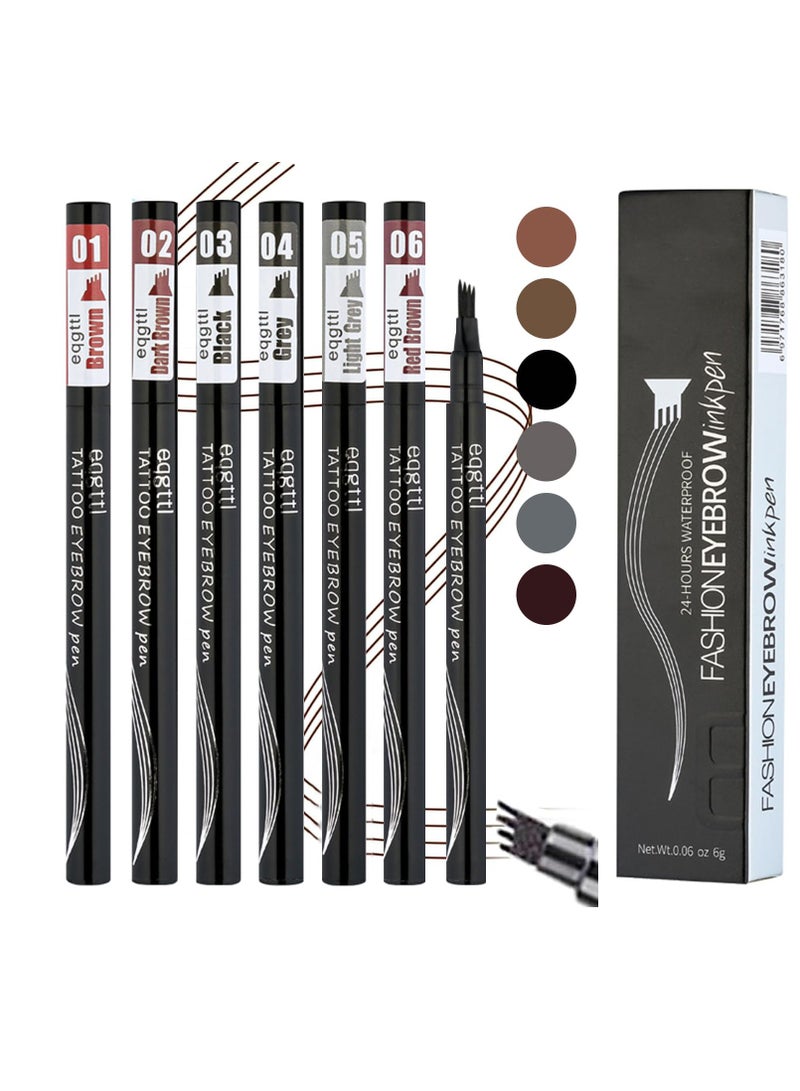EXCEFORE 6 Pack Eyebrow Pencil, Long Lasting Waterproof Eyebrow Pen, Natural Looking and Stays on All Day (6 color) - Image 1