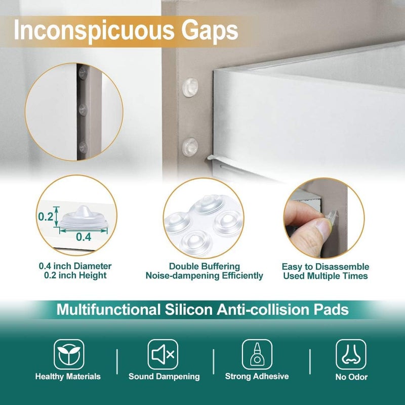 Anicco Cabinet Door Bumpers Pack of 200 Self Adhesive Bumpers Pads, Sound Dampening Circular Dots Cupboard Bumpers Clear, Soft Rubber for Drawers, Table Tops, Laptop - Image 3