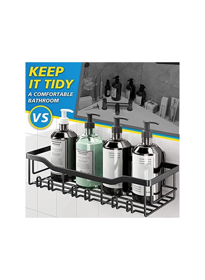 U-HOOME Shower Caddy Shelf (5-Pack), Adhesive Shower Organizer Rack No Drilling,Rustproof Stainless Steel Shower Rack With Soap Dish & Toothbrush Holder for Bathroom Storage - Image 3