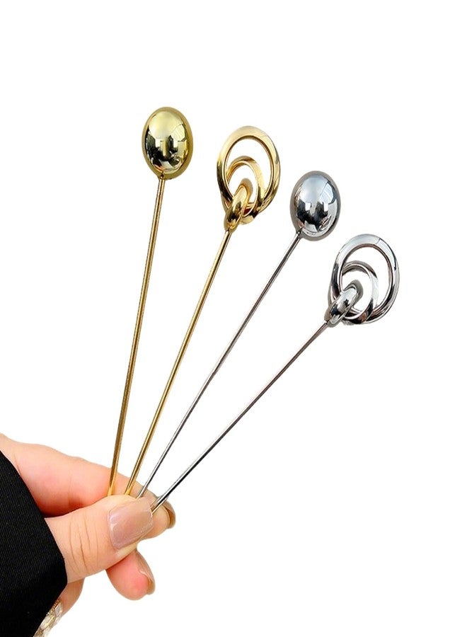 Snmzlc 4 Pcs Annular Ball Hair sticks for buns,Hair pins for women,Buns and Updos with No Hair Damage,Metal French Pin Great Hold,Suitable for fine & thick hairUS367 - Image 1