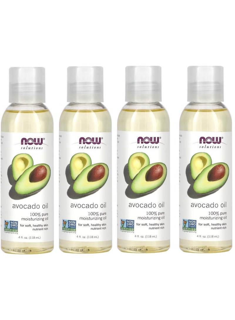 now Solutions Avocado Oil 4 fl oz 118 ml Pack of 4 - Image 1