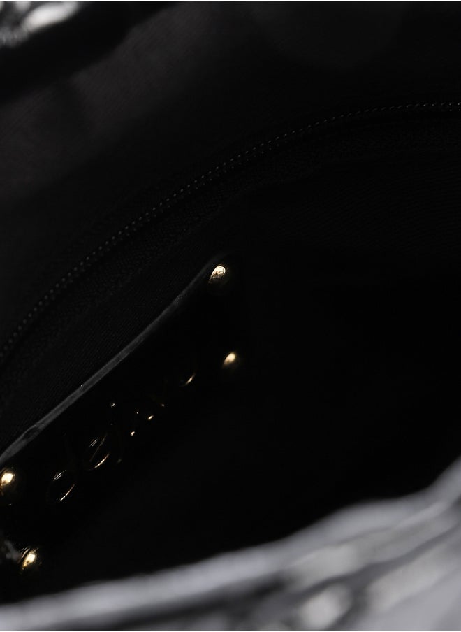 DejaVu Chain Handle Quilted Handbag - Black  - Image 5
