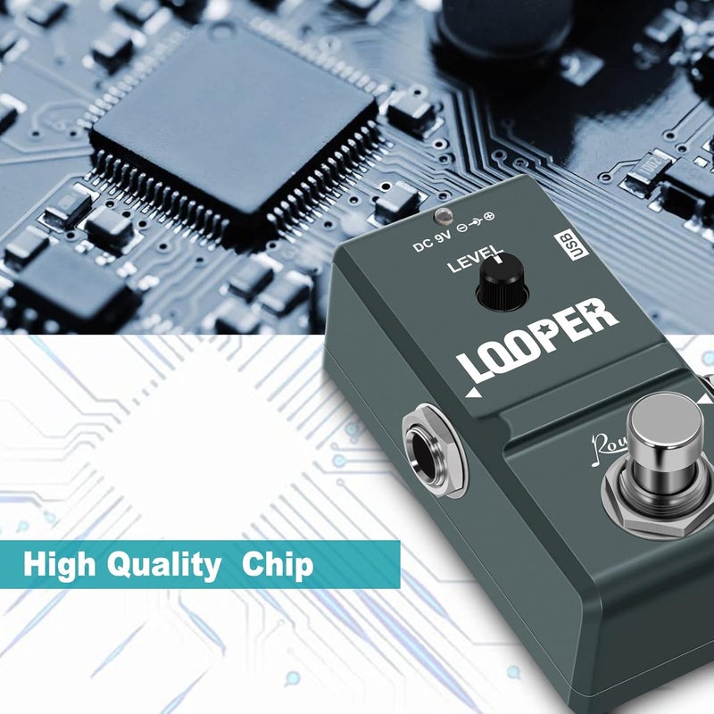 Rowin Tiny Looper Electric Guitar Effect Pedal 10 Minutes of Looping Unlimited Overdubs - Image 3