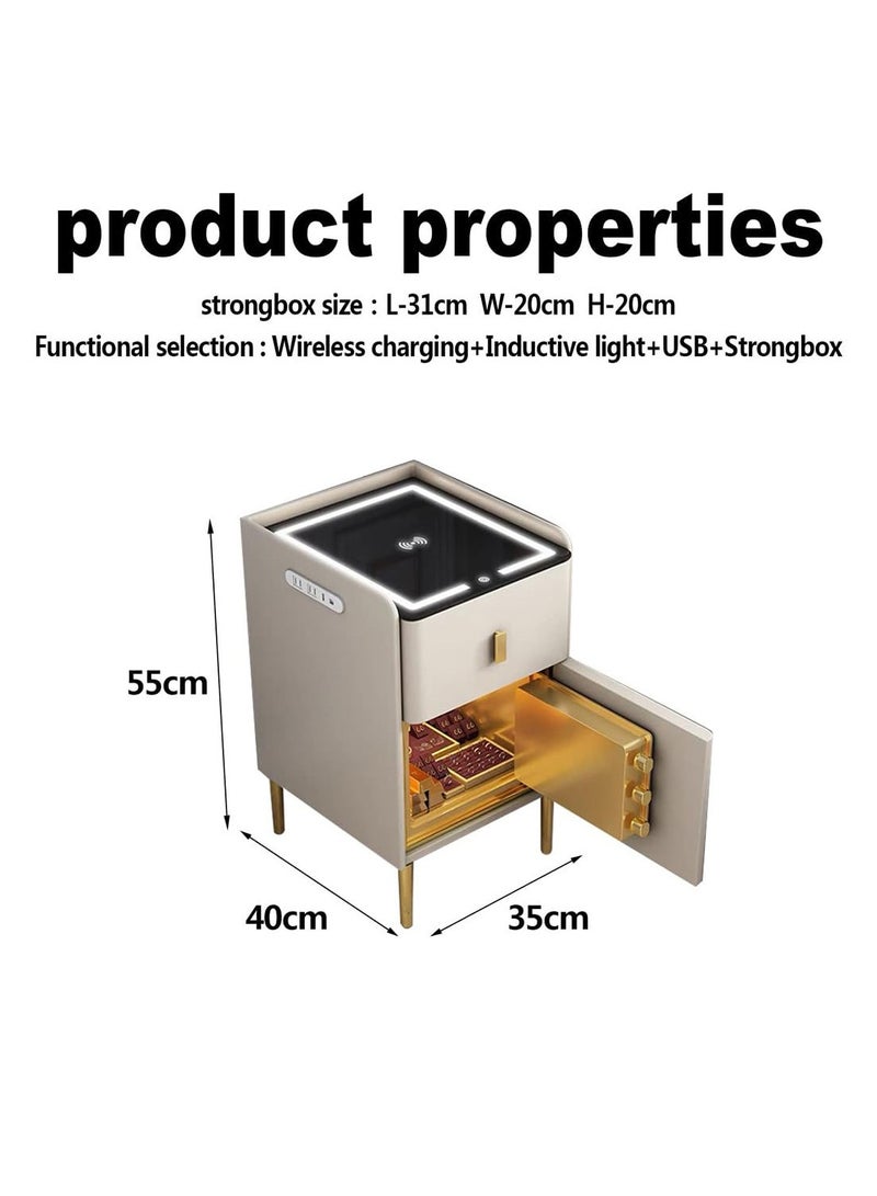 كيدل خزانة ذكية بجانب السرير آمنة للمنزل متكاملة مضادة للسرقة متعددة الوظائف شحن لاسلكي مع ضوء USB خزانة بجانب السرير فاخرة - Image 2