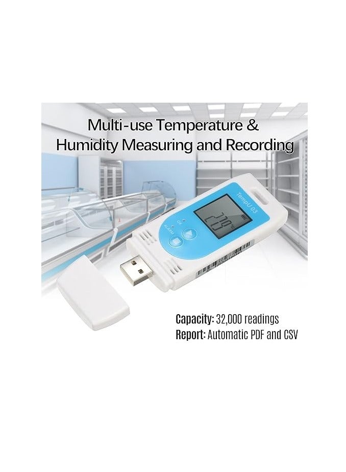 TEMPUR Reusable USB Temperature Humidity Data Logger White - Image 4
