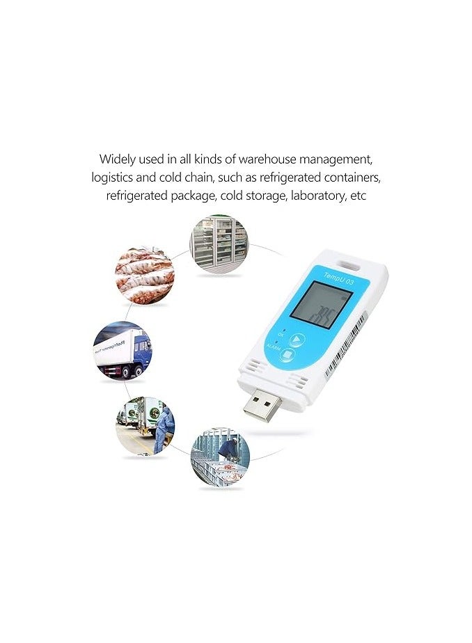 TEMPUR Reusable USB Temperature Humidity Data Logger White - Image 2
