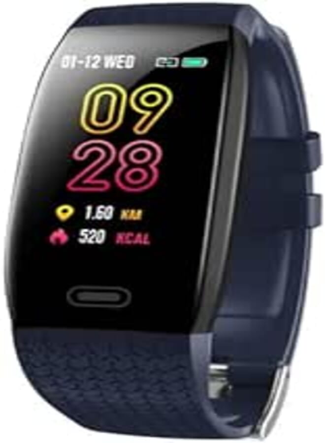 T5 Smart Watch Body Temperature Ambient Blood Oxygen Measurement - Call & Message Alerts Compatible with Android and iOS Blue