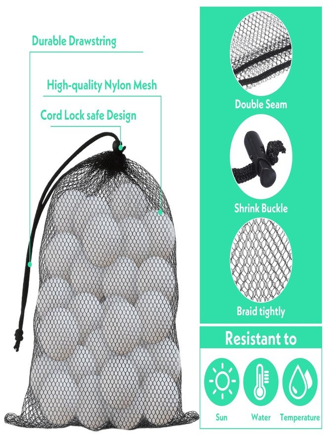 جريفوسيا حقائب شبكية من جريفوسيا، 4 قطع، مزودة برباط، حقيبة تخزين كرات الجولف من النايلون الشبكي، حقيبة تنظيم المعدات الرياضية لجمع أنصاف الكرات، إكسسوارات السفر للتنس والشاطئ (مقاسان) - Image 3
