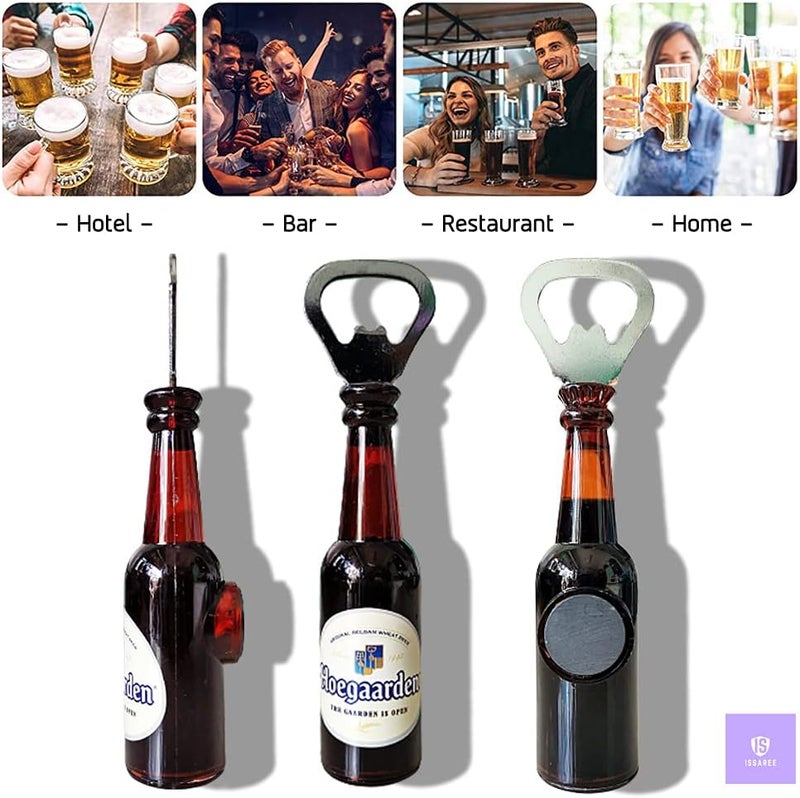 ISSAREE Magnetic Beer Bottle Opener Figure Beer Bottle Bar Refrigerator Décor Unique Birthday Gifts Collection (Hoegaarden) - Image 2