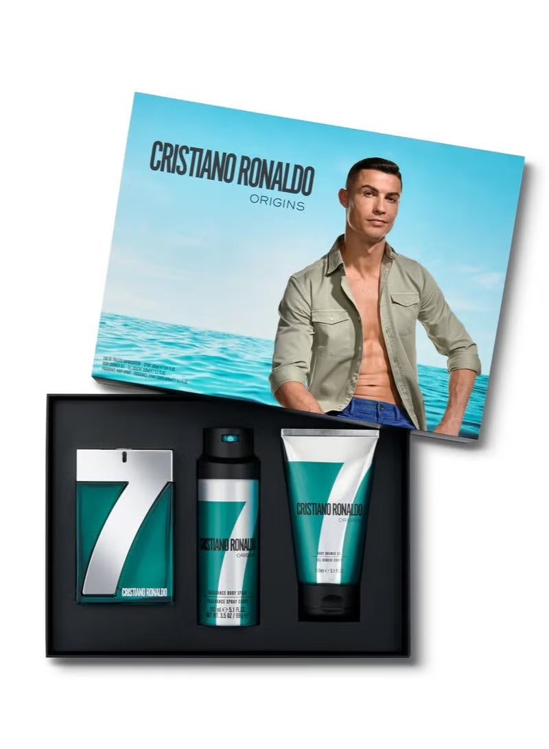 كرستيانو رونالدو مجموعة هدايا كريستيانو رونالدو Cr7 أوريجينز للرجال أو دو تواليت 100 مل + جل استحمام 150 مل + سبراي للجسم 150 مل - Image 4