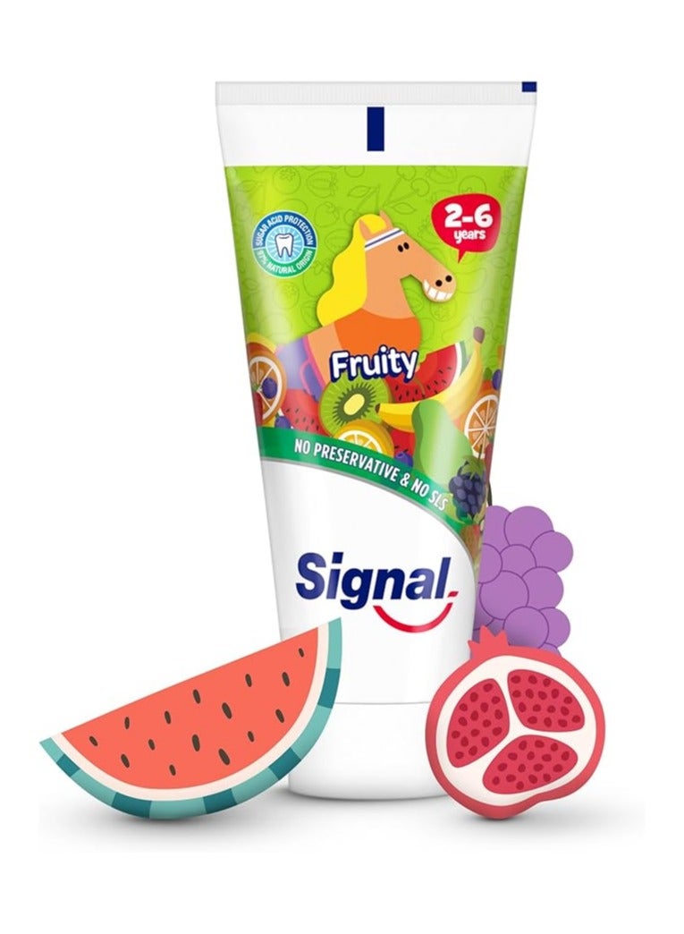SIGNAL Kids Toothpaste, Fruity, with no preservatives & no SLS, for 2-6 Years, 50ml