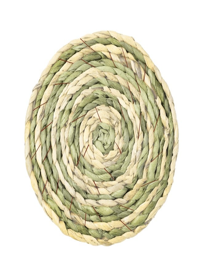SunGrow Round Rabbit Grass Mat, Chew Toy for Guinea Pigs and Hamsters, Enclosure Bedding for Small Animals, Gnawing and Relaxation Hideout Spot, 8" x 0.7", 1 Pc - Image 2
