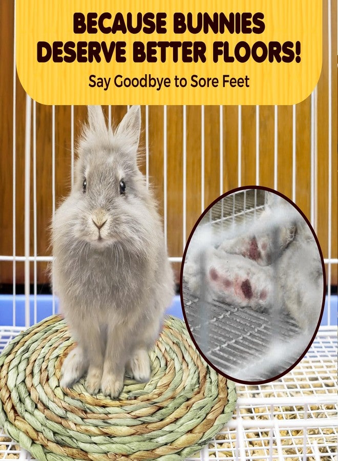 SunGrow Round Rabbit Grass Mat, Chew Toy for Guinea Pigs and Hamsters, Enclosure Bedding for Small Animals, Gnawing and Relaxation Hideout Spot, 8" x 0.7", 1 Pc - Image 4