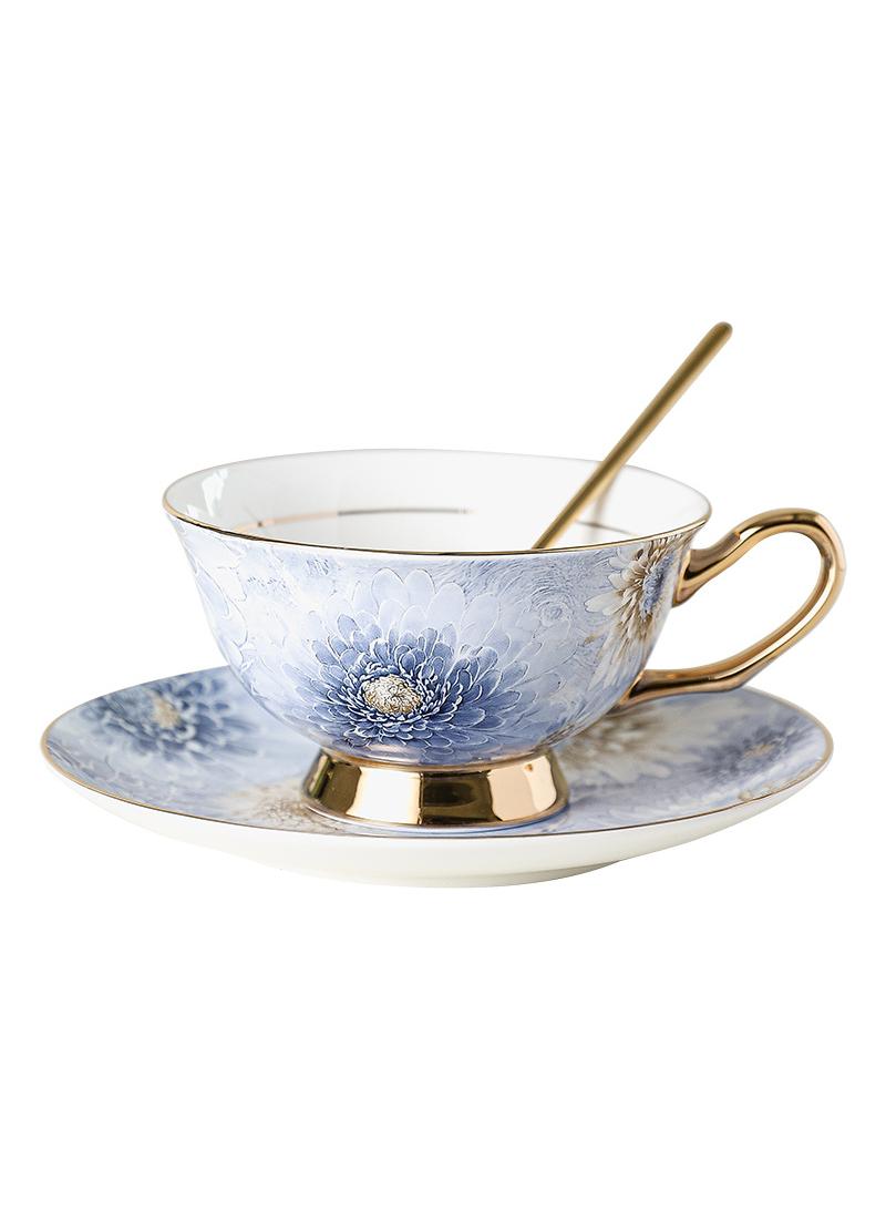 Y&D European style full color peony bone china coffee cup ceramic plate ceramic water cup, Coffee Cups, Tea Cup Set Porcelain Tea Set Latte Cupsexquisite gift box tea cup set - Image 3