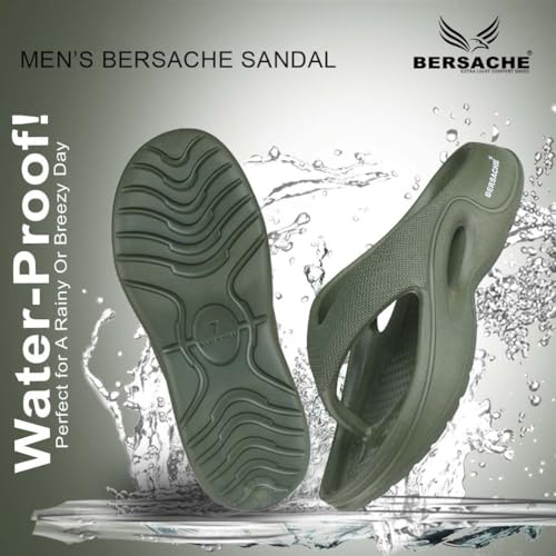 BERSACHE Stylish Flip Flop with Sole for Men (Green) - Image 4