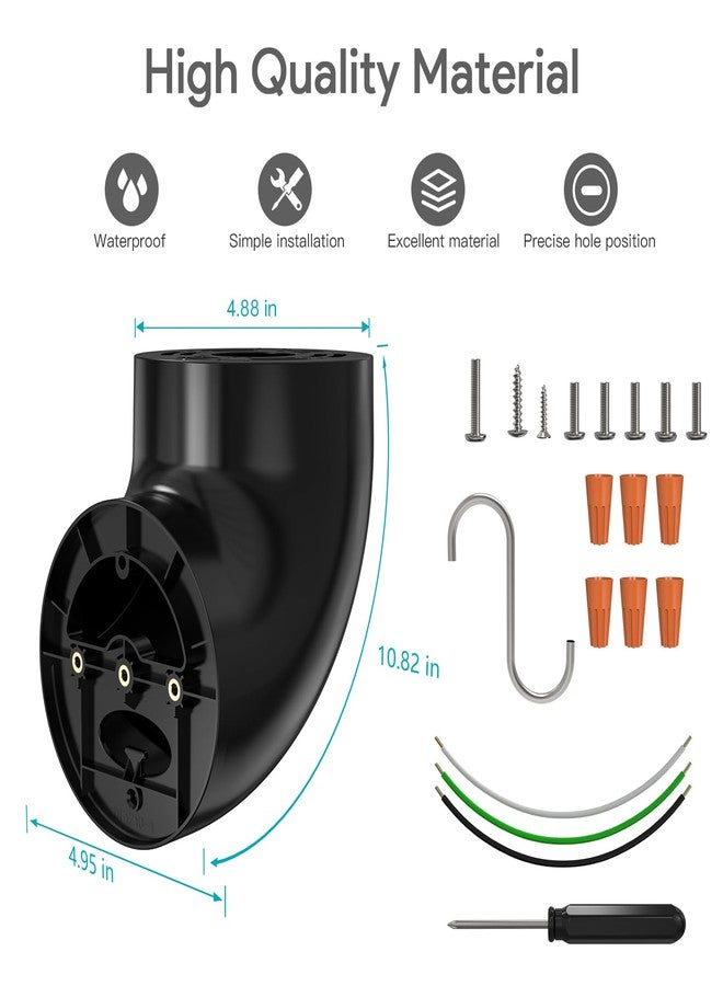 SURVADV Eave Mount for Ring Floodlight Cam Wired Pro/Pro (2nd Gen)/ Plus, Blink Wired Floodlight Camera, Wyze FloodLight Camera V2/ Pro and Roku FloodLight Cam - Black - Image 3