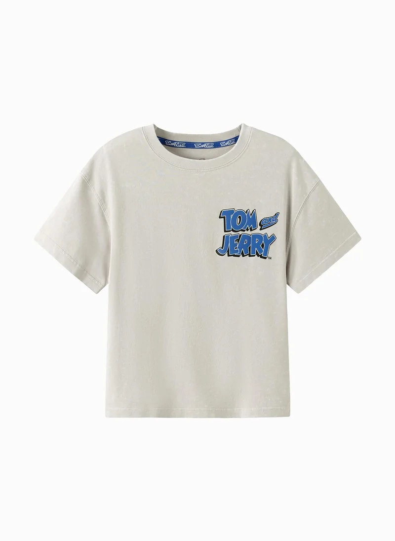 Kids Boys Round v-neck short-sleeved T-shirt