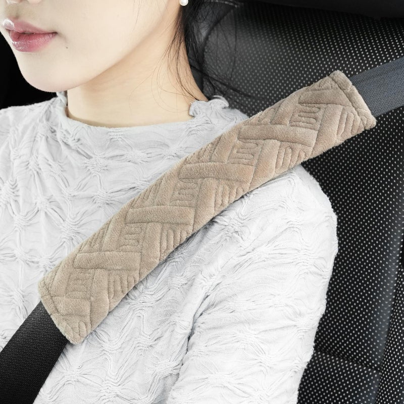 JUSTTOP 2Pack Universal Car Seat Belt Pads Cover for A More Comfortable Driving Seat Belt Shoulder Strap Covers Harness Pad for Car Interior AccessoriesKhaki