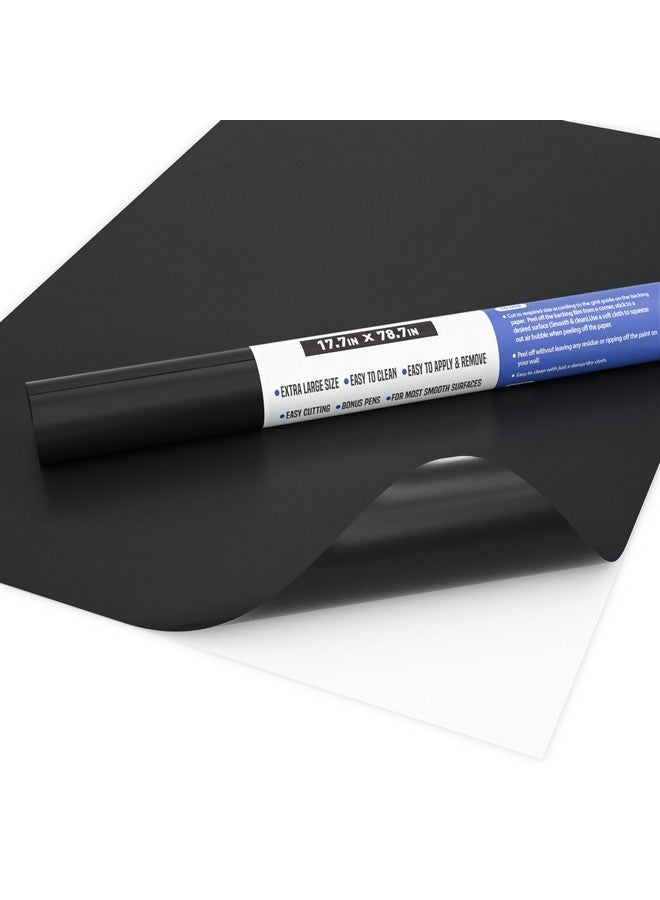 Nicpro Chalkboard Contact Paper Roll 17.7 X 78.7 (6.5 Feet) Self Adhesive Vinyl Paper Blackboard Wallpaper Chalk Paper Wall Decal Sticker With 1 Marker & 5 Chalk For Home Office School Kitchen - Image 3