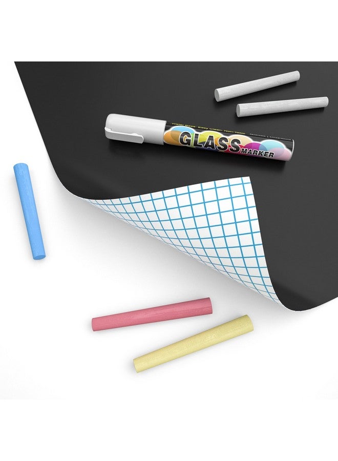 Nicpro Chalkboard Contact Paper Roll 17.7 X 78.7 (6.5 Feet) Self Adhesive Vinyl Paper Blackboard Wallpaper Chalk Paper Wall Decal Sticker With 1 Marker & 5 Chalk For Home Office School Kitchen - Image 4