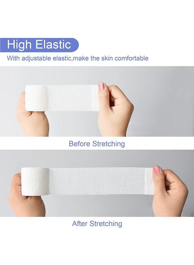 Generic 10 Rolls Self Adhesive Wrap Athletic Tape Gauze Breathable Elastic Cohesive Bandage for Sports Injury & Pet 5*4.5 cm, White  - Image 4