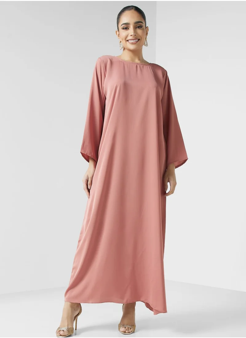 Khizana Lace Detailed Abaya With Inner Dress & Sheila