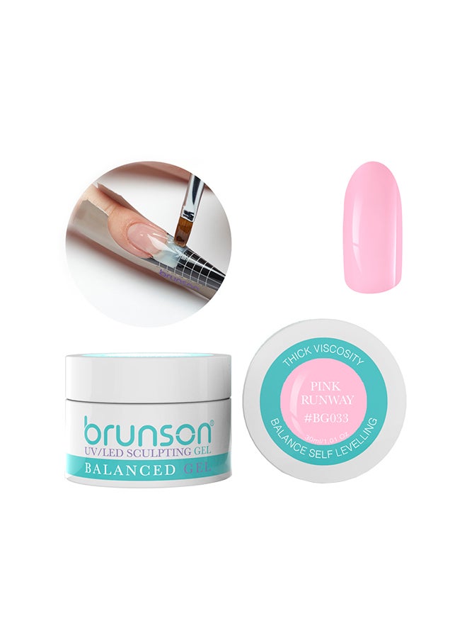 brunson Sculpting Camouflage Uv Builder Gel Balanced Level Gel Uv Sculpting Nail Gel System 30Ml Pink Runway Bg033