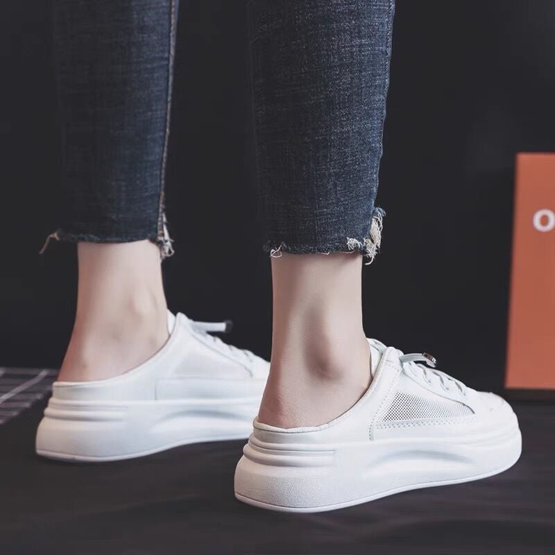 2025 New Spring and Summer Women's Shoes Trendy and Easiest for Match Casual Sneakers with Heightening White Shoes Women's Slippers for Outerwear - Image 4